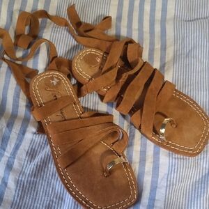 Free People Leather Wrap Sandal